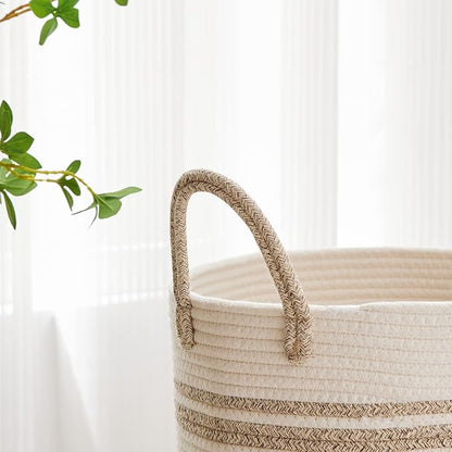 VIPOSCO Tall Laundry Hamper, Woven Rope Storage Basket - Image 3