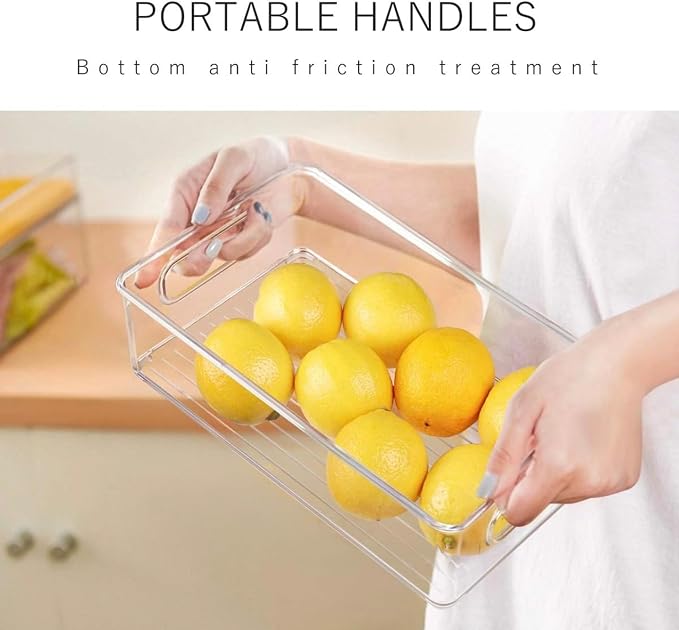 6 Pack Refrigerator Organizer Bins, 3 Sizes Clear Pantry Storage - Image 8