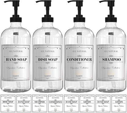 Sunrise Premium 16 OZ Clear Glass Soap Dispenser by SunrisePremium