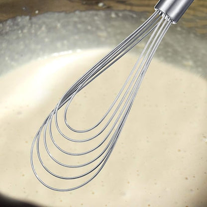 Patelai 3 Pieces Stainless Steel Kitchen Flat Whisk Set Stainless Steel Flat - Image 3