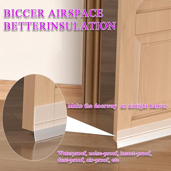 Weather Stripping Door Seal Strip for Gaps, Silicone Draft Stopper Adhesive Tape for Sliding Doors, Windows, Shower Glass, Soundproof Seal for Home Insulation, 32.8ft Roll Grey