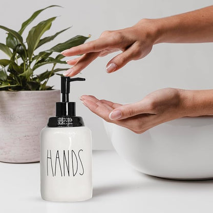 Modern Farmhouse Ceramic Dishes and Hands Soap Dispenser Set - Image 5