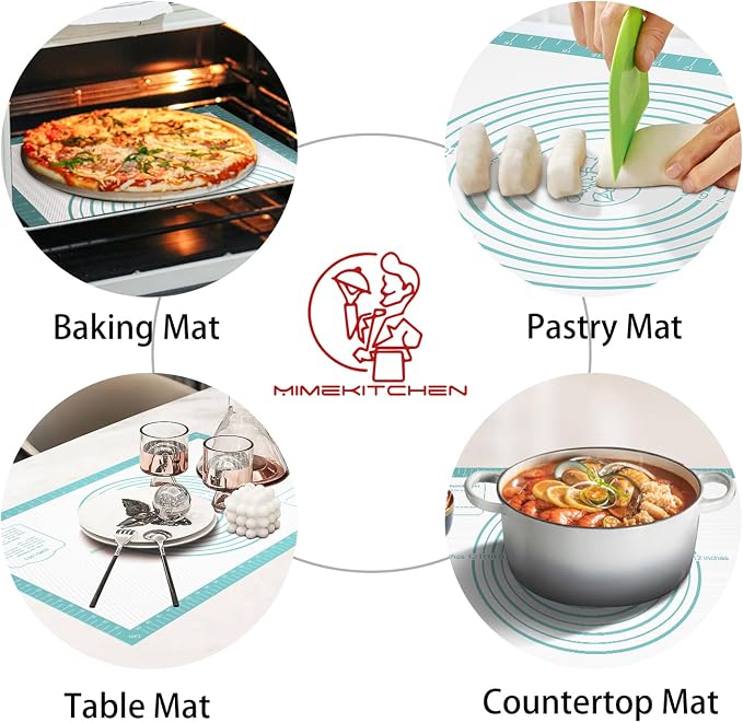 Non Stick Silicone Pastry Mat for Dough Rolling, Silicone Baking Mat - Image 3