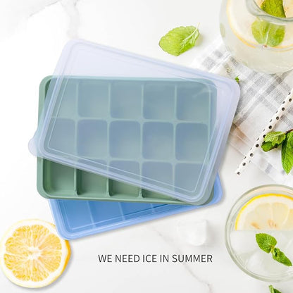 Ice Cube Trays Set of 2, Easy Release 15 Flexible Silicone Ice Cube Molds - Image 2
