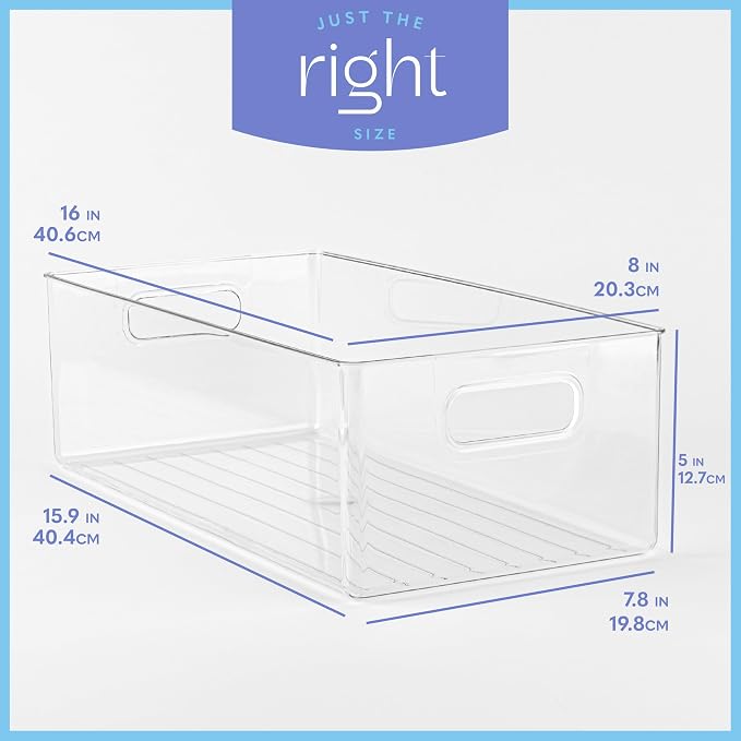 Plastic Food Storage 2 Pack Clear Container Bin - Image 3