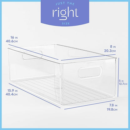 Plastic Food Storage 2 Pack Clear Container Bin - Image 3