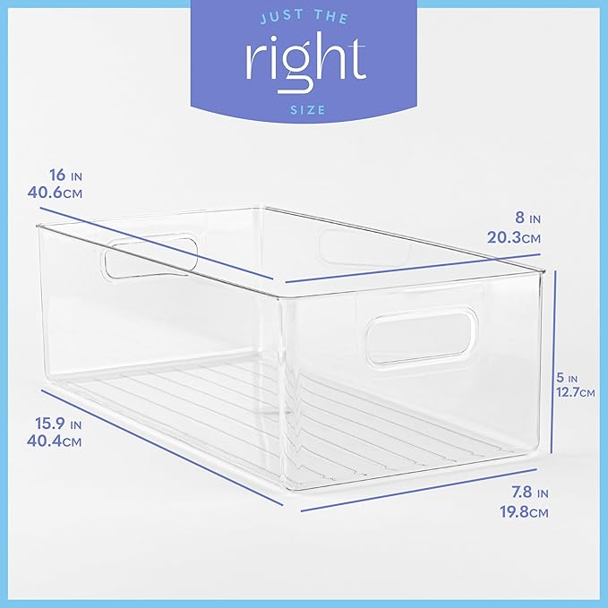 Plastic Food Storage 4 Pack Clear Container Bin - Image 3