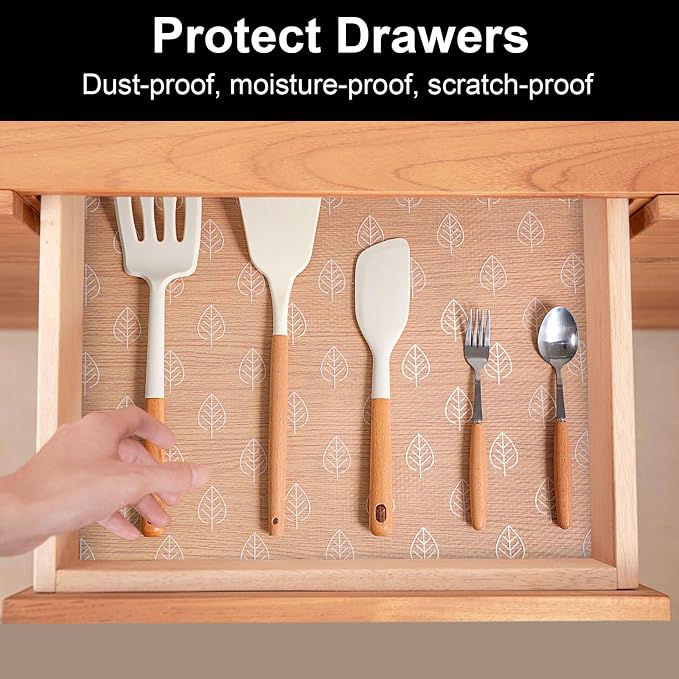 Cooyes Shelf Liners for Kitchen Cabinets Refrigerator Liners Waterproof & - Image 2