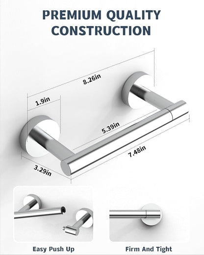RARXTR Polished Finish Toilet Paper Holder SUS304 Stainless Steel Double Post - Image 4