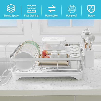 Dish Drying Rack 304 Stainless Steel Dish Racks, Adjustable Spout Auto-Draining - Image 7