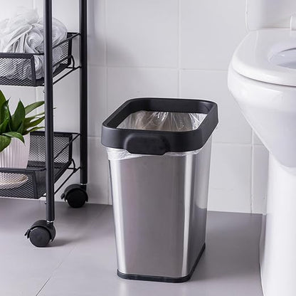 3 Pack Stainless Steel Trash Can 2 Gallon, Open Top Trash Can, Rectangle - Image 6