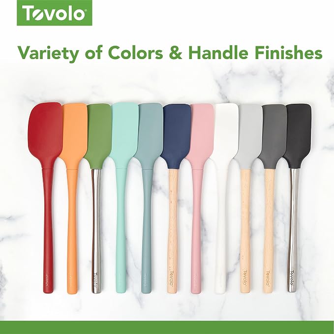 Tovolo Stainless Steel Handled Silicone Spatula Set of 5 Pink Sorbet, - Image 4
