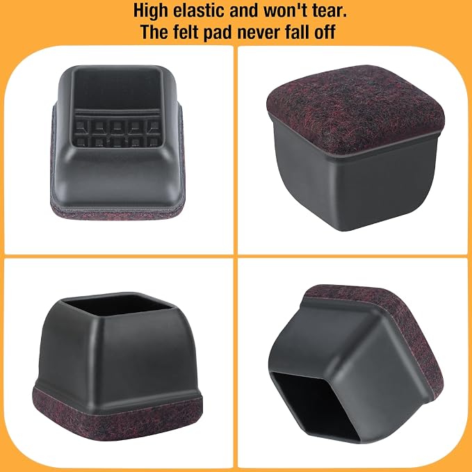 32 Pcs Chair Leg Floor Protectors Square, Silicone Chair Leg Protectors - Image 8