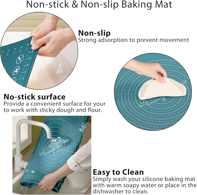 Silicone Pastry Mat 32" x 24" Extra Thick Non Stick Baking Mat - Image 4