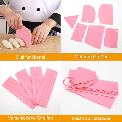 12 Pcs Adjustable Cake Smoother Set, Plastic Cake Decorating Tools Comb and - Image 3