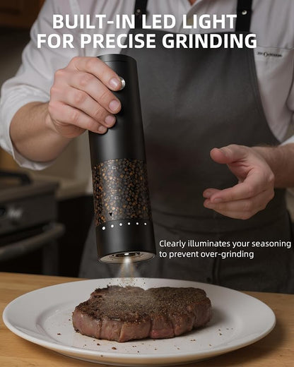 Electric Salt and Pepper Grinder Set, Automatic Battery Salt and Pepper - Image 3