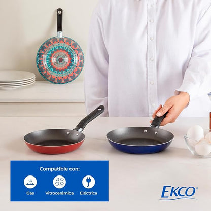 Ekco 3-Piece Frying Pan Set For all Stovetops, Dishwasher Safe - Image 9