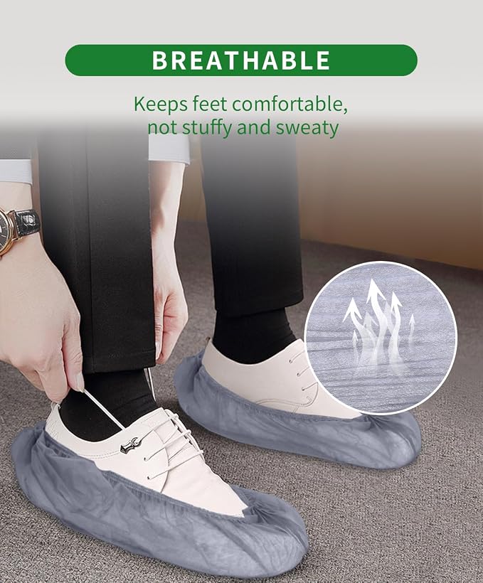 100Pcs Non-Woven Shoe Covers Disposable Non Slip - Image 4