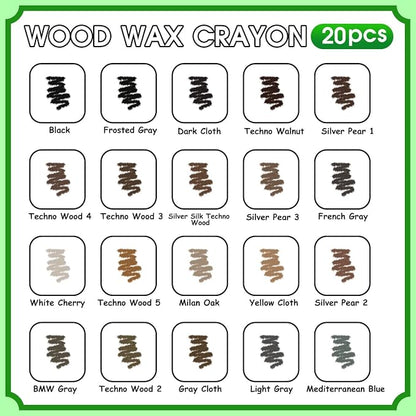 Furniture Markers Touch Up, 20 Colors Wood Filler Sticks, Wood Wax Crayons - Image 2