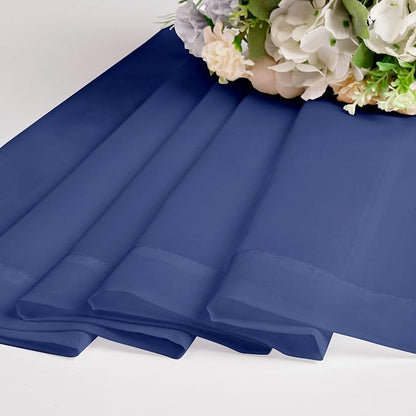 Chyhomenyc Royal Blue Sheer Curtains 63 Inch Length 2 Panels, Rod Pocket Solid - Image 6