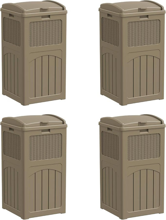 YESHOMY 4 Pack Outdoor Trash Can by SearchallYESHOMY
