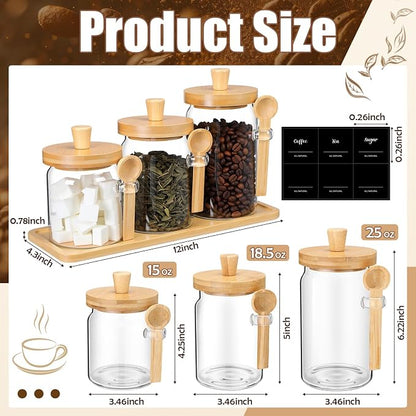 Suclain 3 Pcs Glass Coffee Container - Image 2