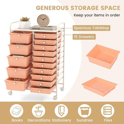 GOFLAME 15-Drawer Rolling Storage Cart, Utility Cart - Image 4