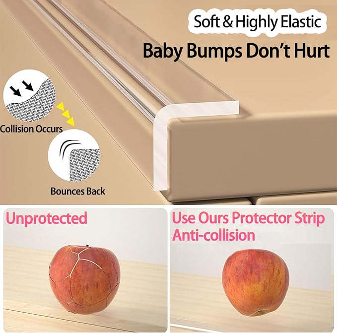 Clear Soft Corner Protectors for Furniture Strip, 1.4in x13FT, Sharp Edge & - Image 4