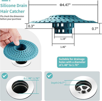 Shower Hair Drain Catcher, Silicone Bathtub Drain Hair Catcher Strainer - Image 5