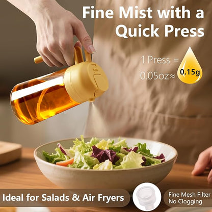 SWEET VIEW Oil Sprayer for Cooking, 16oz/470ml 2 In 1 Glass Olive Oil Sprayr & - Image 3