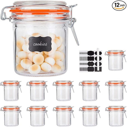Glass Jars With Airtight Lids, Mason Jars 8 oz, Glass Jar With Leak Proof by Encheng
