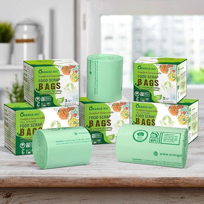 OrangeBio 33 Gallon Home Compostable Yard Waste Bags, 1.1 Mil, Lawn & Leaf Bags - Image 2