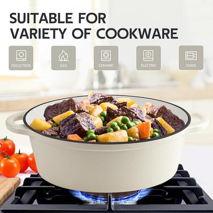 5.5 Quart Oval Enameled Cast Iron Dutch Oven Pot - Image 6