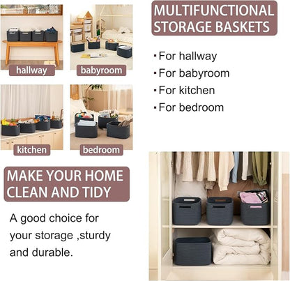 OIAHOMY 4 Pack Storage Baskets for Organizing, Cube Storage Bins for Shelves - Image 6