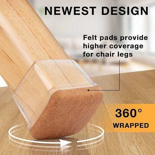 32 Pcs Chair Leg Floor Protectors Square, Silicone Chair Leg Protectors - Image 2