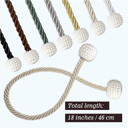 Hion Magnetic Curtain Tiebacks Golden 2pcs, Curtain Tiebacks Buckles Holdbacks - Image 7