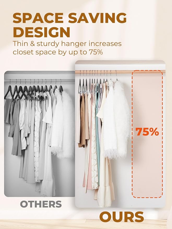 HOUSE DAY Velvet Skirt Hangers 24 Pack, Space Saving Slim Velvet Pant Hanger - Image 6