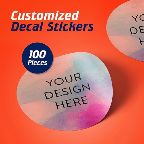 100 Custom Vinyl Stickers - Upload Your own Image, Text, Design, Logo - Personalized Logo Labels for Handmade, Packaging, Bottle, Jars, Candle, Brand Stickers (Rose, 1x1)