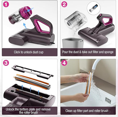 Mattress Vacuum Cleaner, 17Kpa 650W Bed Vacuum Cleaner, 273nm UV-C Light & - Image 8