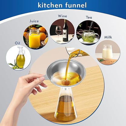 Stainless Steel Funnel with 30 Mesh Filter Food Grade Metal Funnel - Image 4