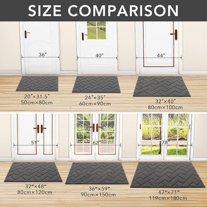 hicorfe Indoor Doormat, Front Back Door Mat Rubber Backing Non Slip Door Mats - Image 2