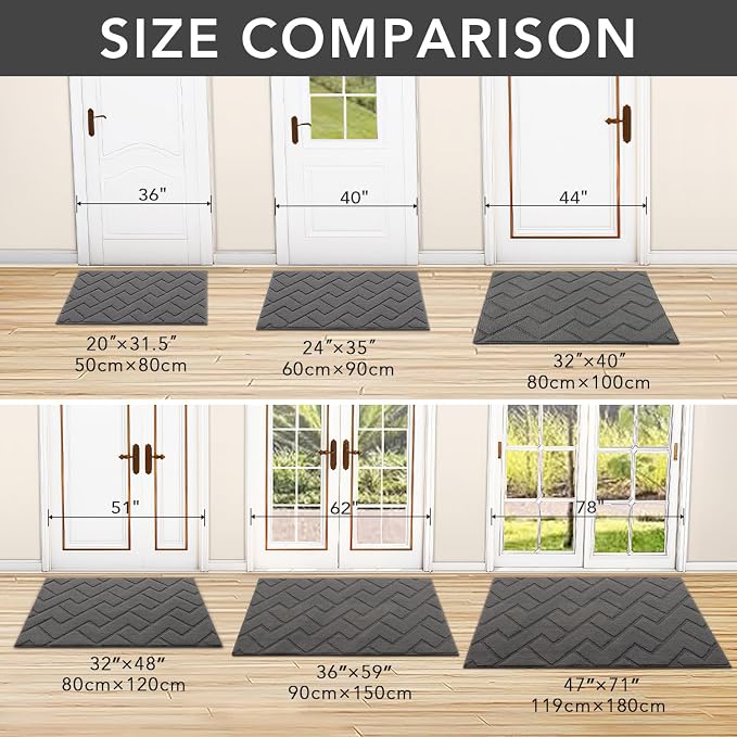 hicorfe Front Door Mat Outside Entrance, Stain and Fade Resistant, Non Slip - Image 5