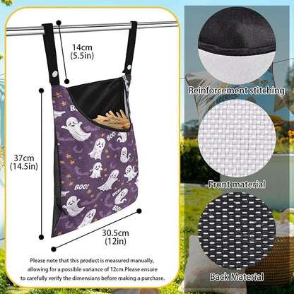 Cute Ghost Clothespin Storage Hanger Bags Laundry Clothespin Bag - Image 6