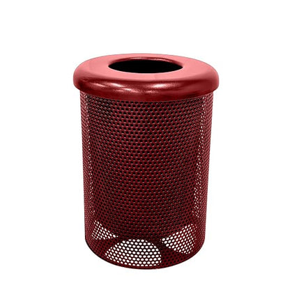 COATEDOUTDOORFURNITURE RFT-P-TXTBUR Heavy Duty Round Trash Receptacle by CoatedOutdoorFurniture