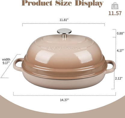 EDGING CASTING Enameled Oval Cast Iron Dutch Oven Pot - Image 2