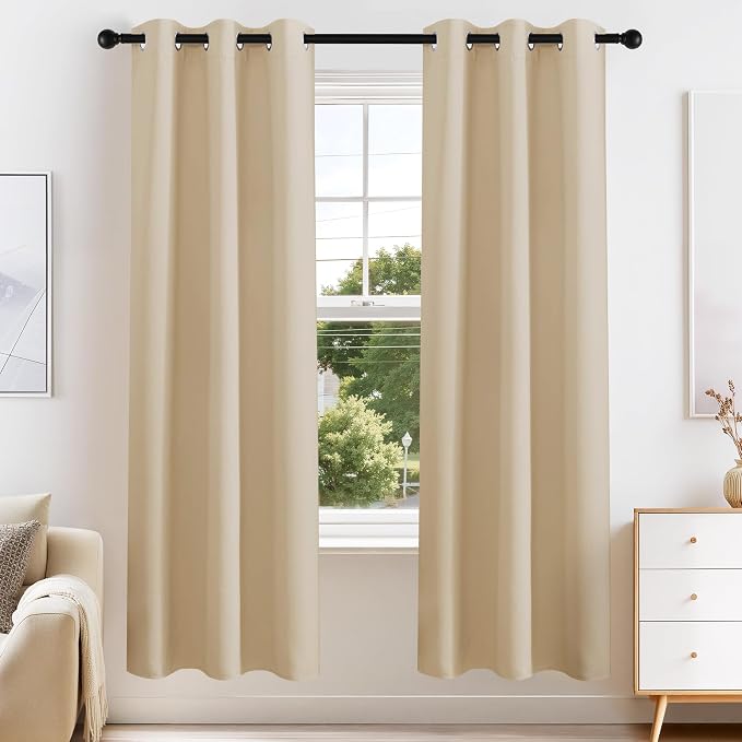 PONY DANCE Blackout Curtains for Bedroom 72 Inch Length 2 Panels Set, Privacy by PONYDANCE