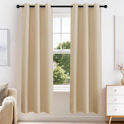 PONY DANCE Blackout Curtains for Bedroom 72 Inch Length 2 Panels Set, Privacy by PONYDANCE