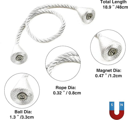 6 Pack Magnetic Curtain Tiebacks Rope Modern Handmade Curtain Tie Backs - Image 3
