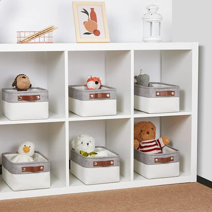 DULLEMELO Storage Baskets Bins for Organizing, Small Fabric Baskets for Shelves - Image 4