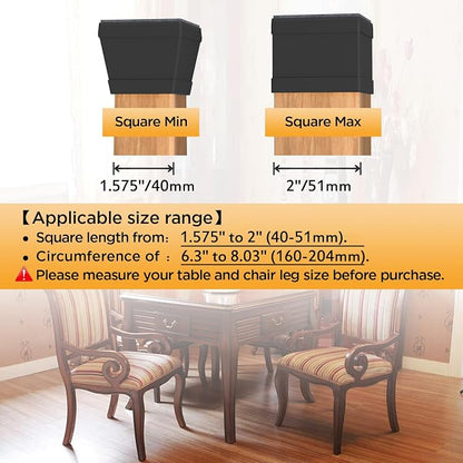 16 PCS Square Chair Leg Floor Protector, Silicone Chair Leg Cover, Furniture - Image 2